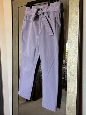 White House Black Market High Ride Slim Crop Pants in Dusty Lavender